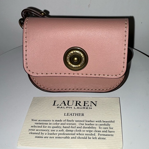 LAUREN By Ralph Lauren Pink Leather Card / Coin Purse - Picture 11 of 13